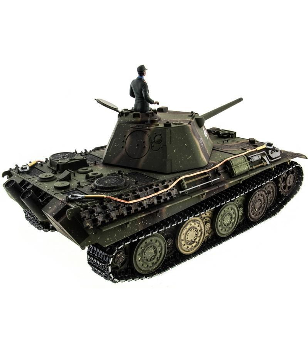 Р/У танк Taigen 1/16 Panther type F (Германия) HC вер., башня 360, подшипники в ред., V3 2.4G RTR