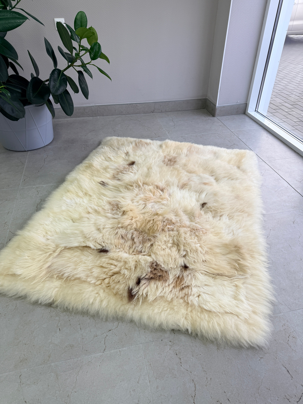Ковер прямоугольный натуральный мех овчина