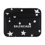 Balenciaga Cow Leather Card Holder Unisex Black