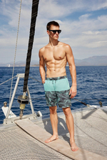 Мужские шорты для плавания с принтом в виде пальмовых листьев Doreanse (Размер: S) (Цвет: салатовый)