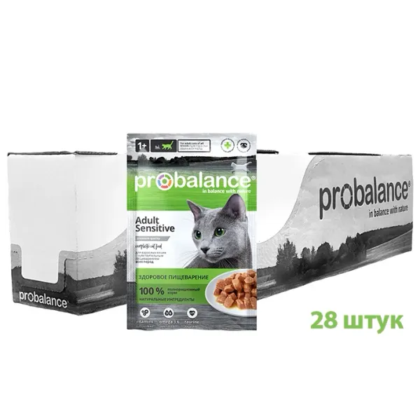 Пауч ProBalance Sensitive для взрослых кошек с чувствительным пищеварением