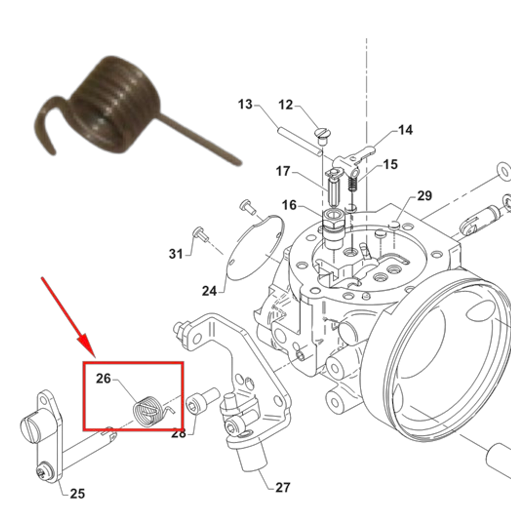 Возвратная пружина заслонки карбюратора TM