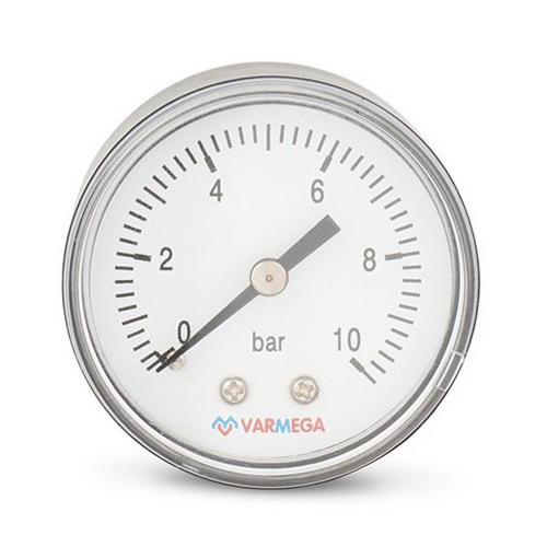Манометр VARMEGA аксиальный 50 мм, 10 бар, 1/4", VMMT08-501002