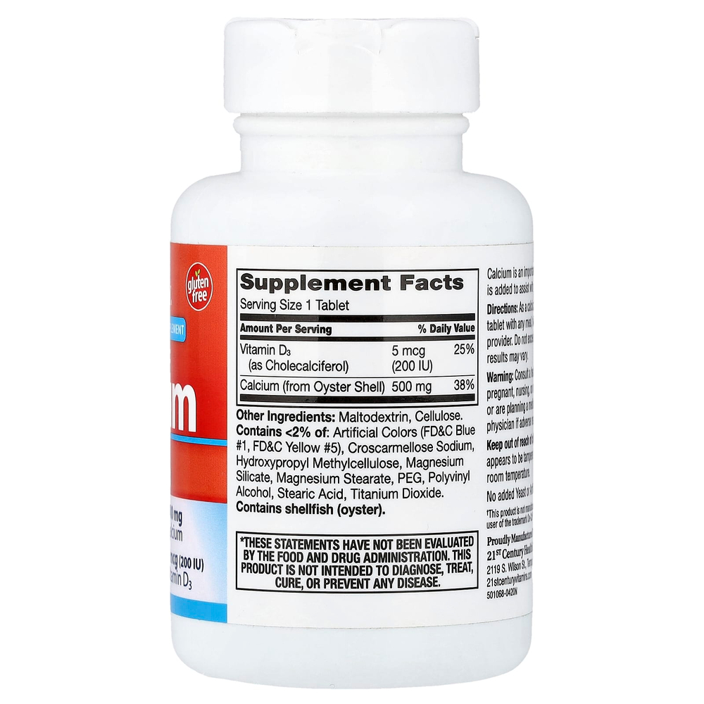 21st Century, кальций 500 и D3, 90 таблеток