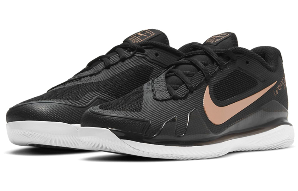 Nike Court Air Zoom Vapor Pro Hc Black Metallic Gold Women"s