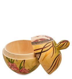 Народные промыслы МР-16/34-C Шкатулка-яблоко «Альфонс Муха - Драгоценные камни. Аметист»