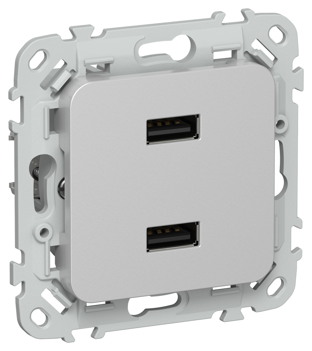 FLITE Розетка USB A+A 3,1А РЮ-2-ФлА алюминий IEK