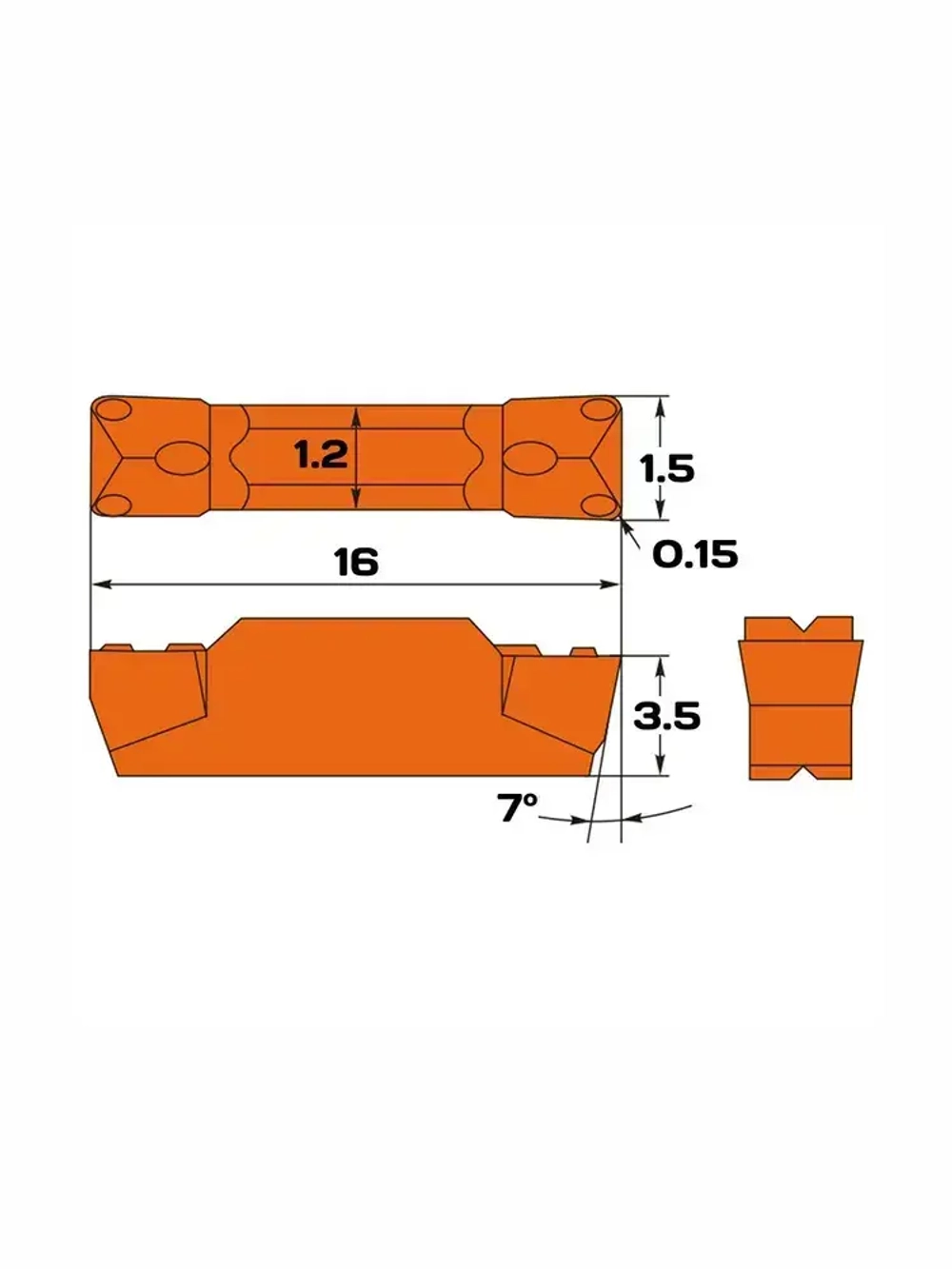 Канавочная твердосплавная пластина TechRome MGMN150 PC9030 для токарного станка - 10 шт в кейсе