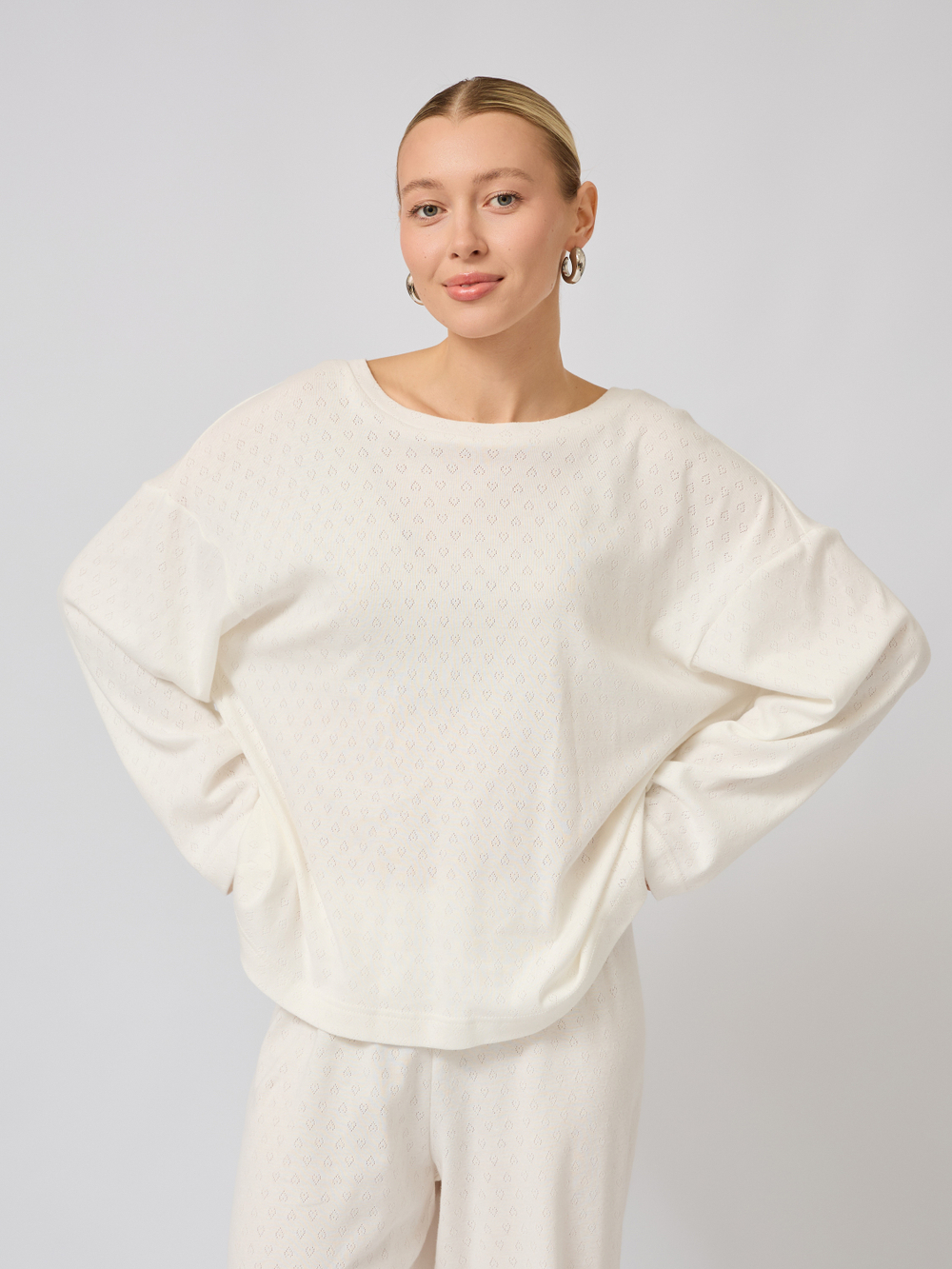 Пижама с брюками и лонгсливом " сердечки"