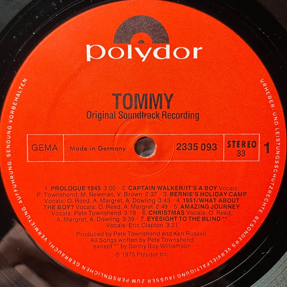 Tommy - Original Soundtrack Recording 2LP (Германия 1975г.)