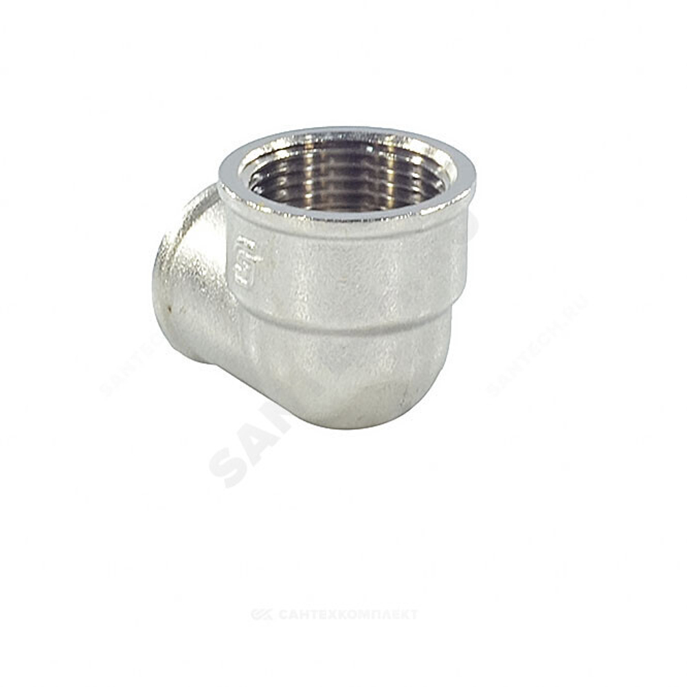 Угольник латунь никель переходной Ду 25х20 (1"х3/4") ВР/ВР SantechSystems