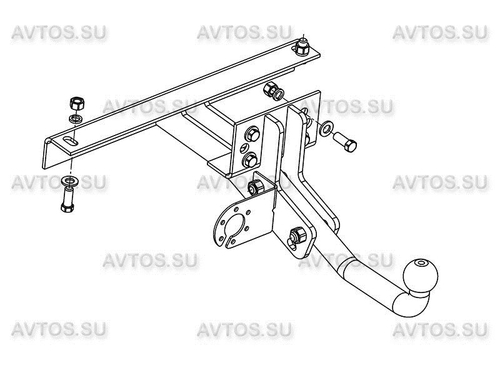 Фаркоп для UAZ 3163 (без электрики) (паспорт и сертификат) AvtoS.UAZ-04