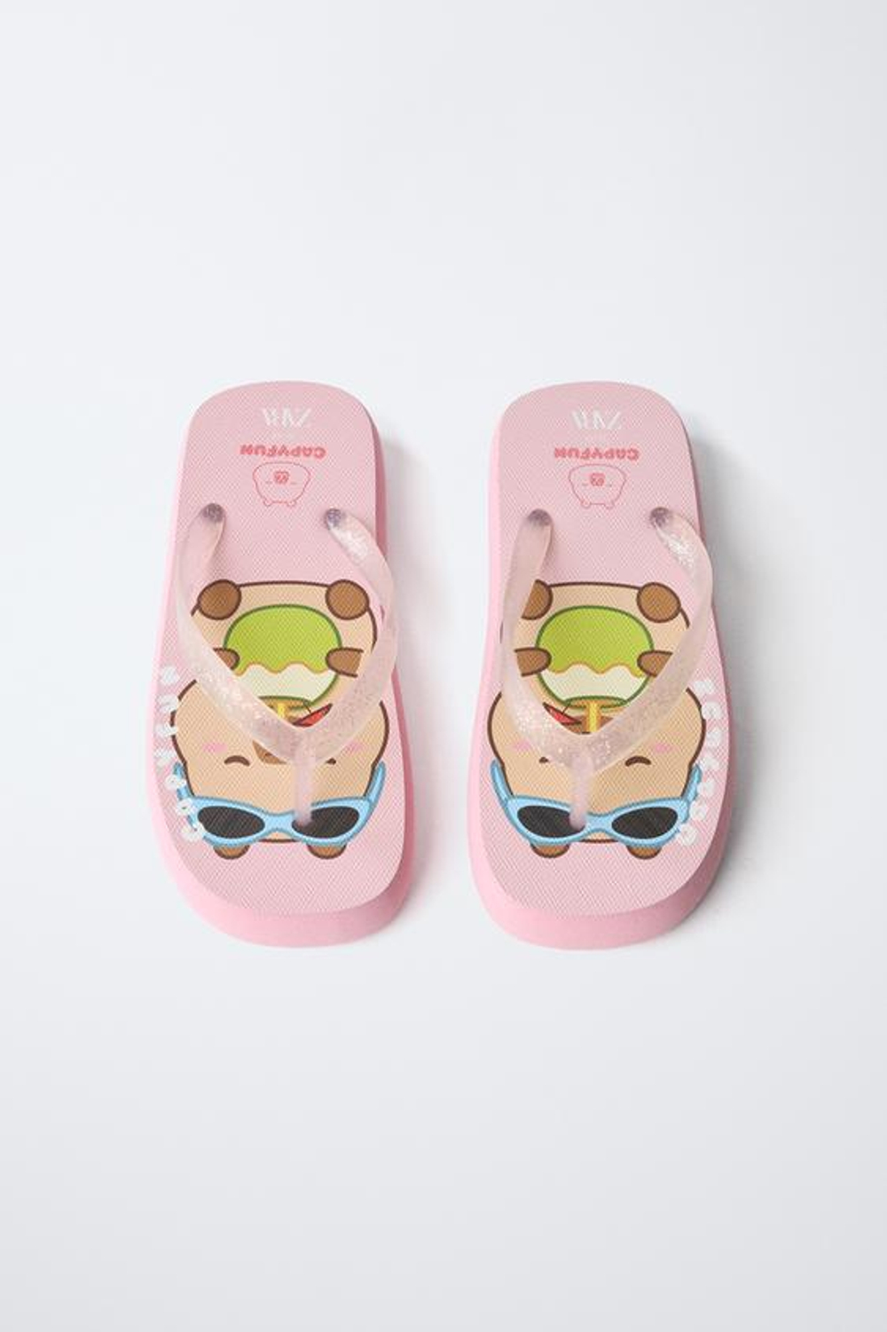 ZARA ШЛЕПАНЦЫ CAPIBARA CAPYFUN ©, РОЗОВЫЙ
