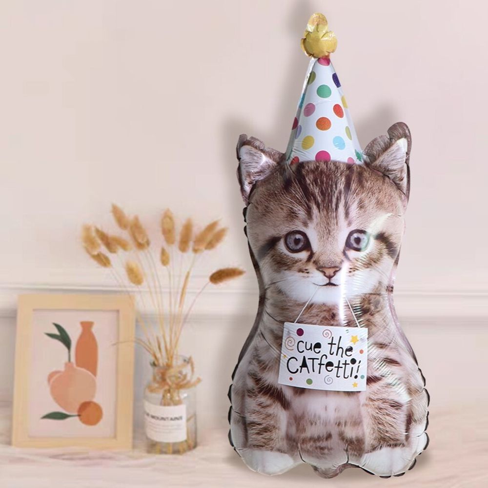 Шар (30''/76 см) Фигура, Котенок в колпачке, 1 шт. в уп.