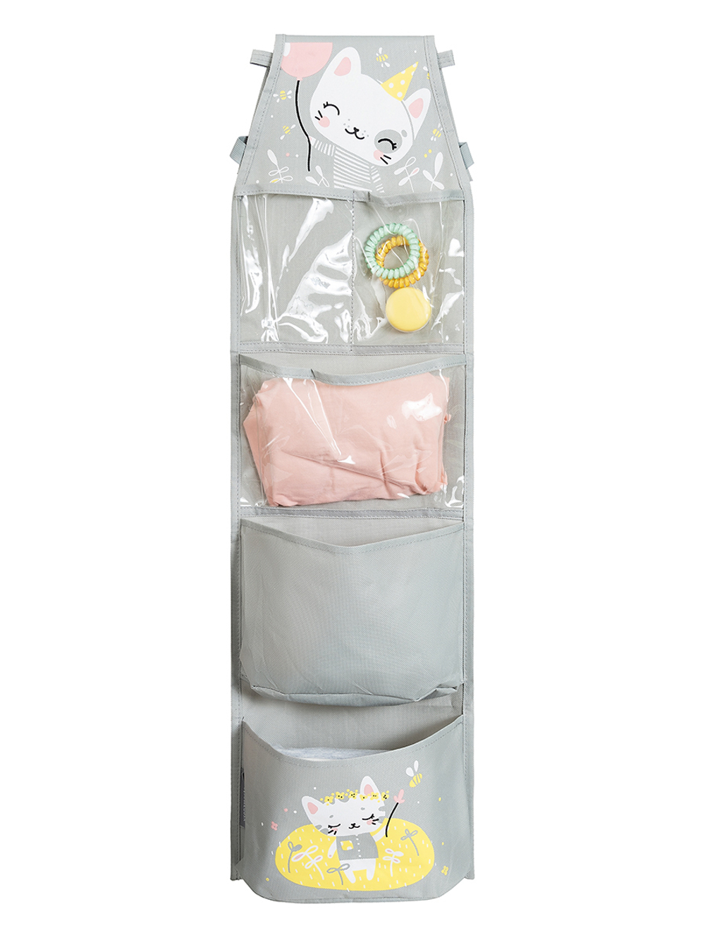 Кармашки для детского сада на резинке. Котик