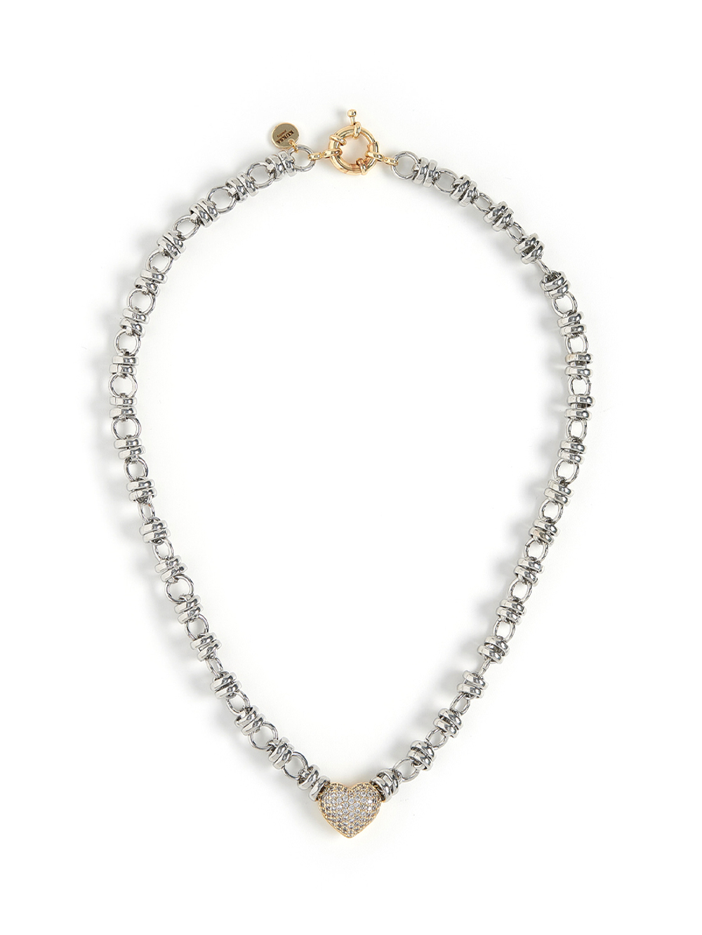 Колье "Round ring heart" Bicolor