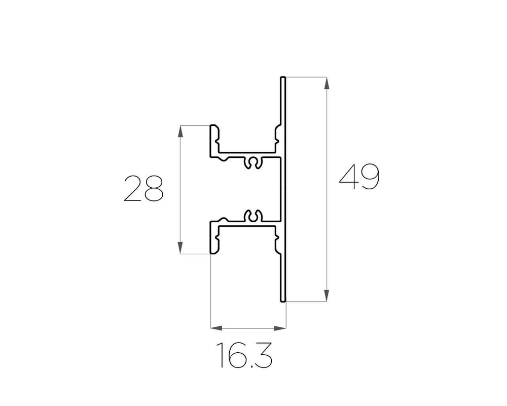 Профиль накладной алюминиевый LC-LPN-4916-2 Anod