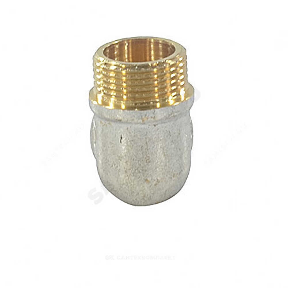 Угольник латунь никель реборда Ду 15 (1/2") НР/НР 9005 ГОСТ 32585-2013 Aquasfera 9005-01