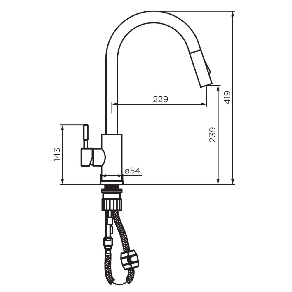 Смеситель для кухни с вытяжным изливом Dorff Logic D3007533 белая