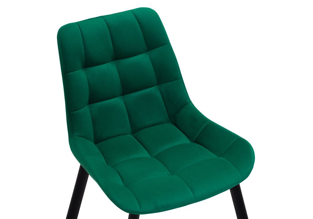 Стул на металлокаркасе Челси велюр зеленый / черный