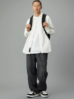 Джинсовые брюки со шнурком