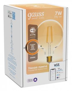 Лампа светодиодная с управлением через Wi-Fi Gauss Smart Home E27 7Вт 2500K 1320112