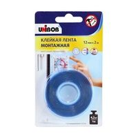 Лента двухсторонняя 12 мм 2 м монтажная прозрачная UNIBOB