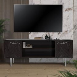Тумба под ТВ Арт Колор leaves 155см Стайл Сильвер Терпкий коричневый