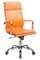 Кресло руководителя Бюрократ CH-993 оранжевый эко.кожа крестов. металл хром
