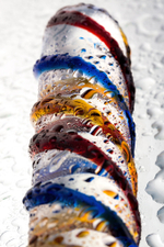 Фаллоимитатор стеклянный разноцветный 20 см