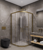 Timo Душевой угол TPSS-90/17C-8, раздвиж 900*900*2000, проф мат золото, стекло проз 8 мм