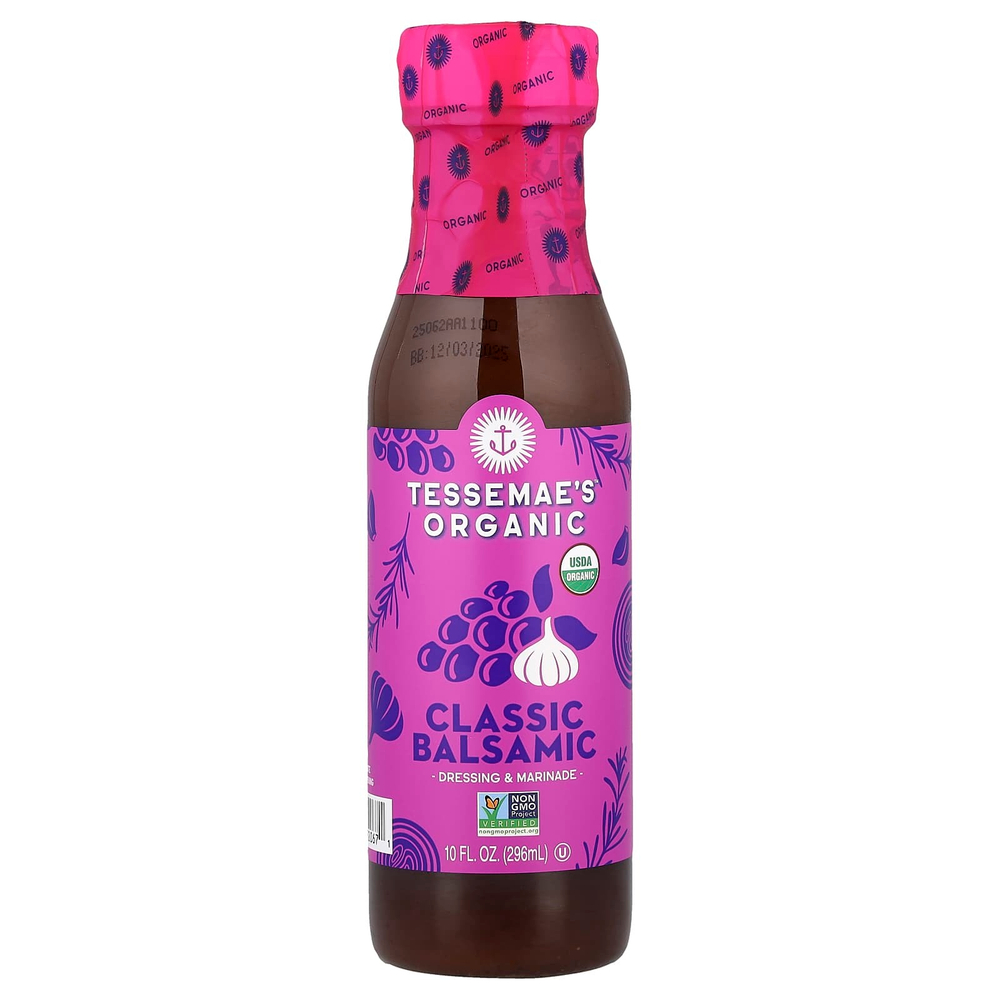 Tessemae's, Органическая заправка и маринад, классический бальзамический, 296 мл (10 жидк. Унций)
