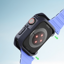 Чехол-бампер с темно-синими вставками от Dux Ducis для часов Apple Watch 45мм на модели 7, 8 и 9 серии, серия Tamo Series Case