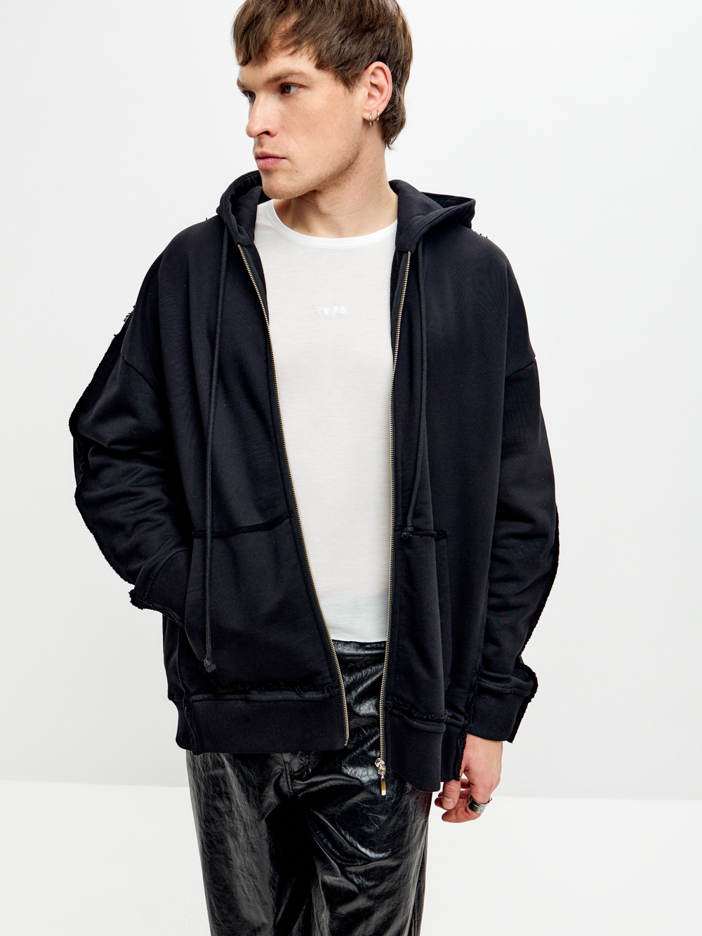 Зип-худи NEVER из черного хлопка