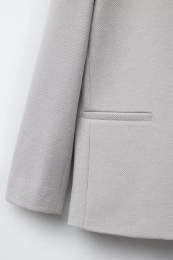 ZARA КОСТЮМНЫЙ БЛЕЙЗЕР КОМФОРТНОЙ ПОСАДКИ, СИНЕВАТЫЙ