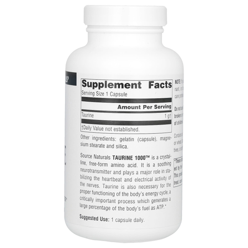 Source Naturals, таурин, 1000 мг, 120 капсул