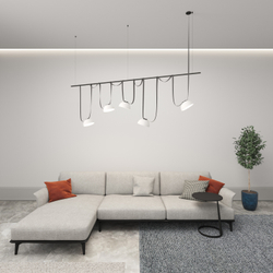 DK5560-WH+BK Cветильник для трека-ремня Belty, серия Flow, со светодиодом, D220*H117мм, 48V DC, 24W, RA90, 120°, 4000K, IP20, белый с черным, алюминий