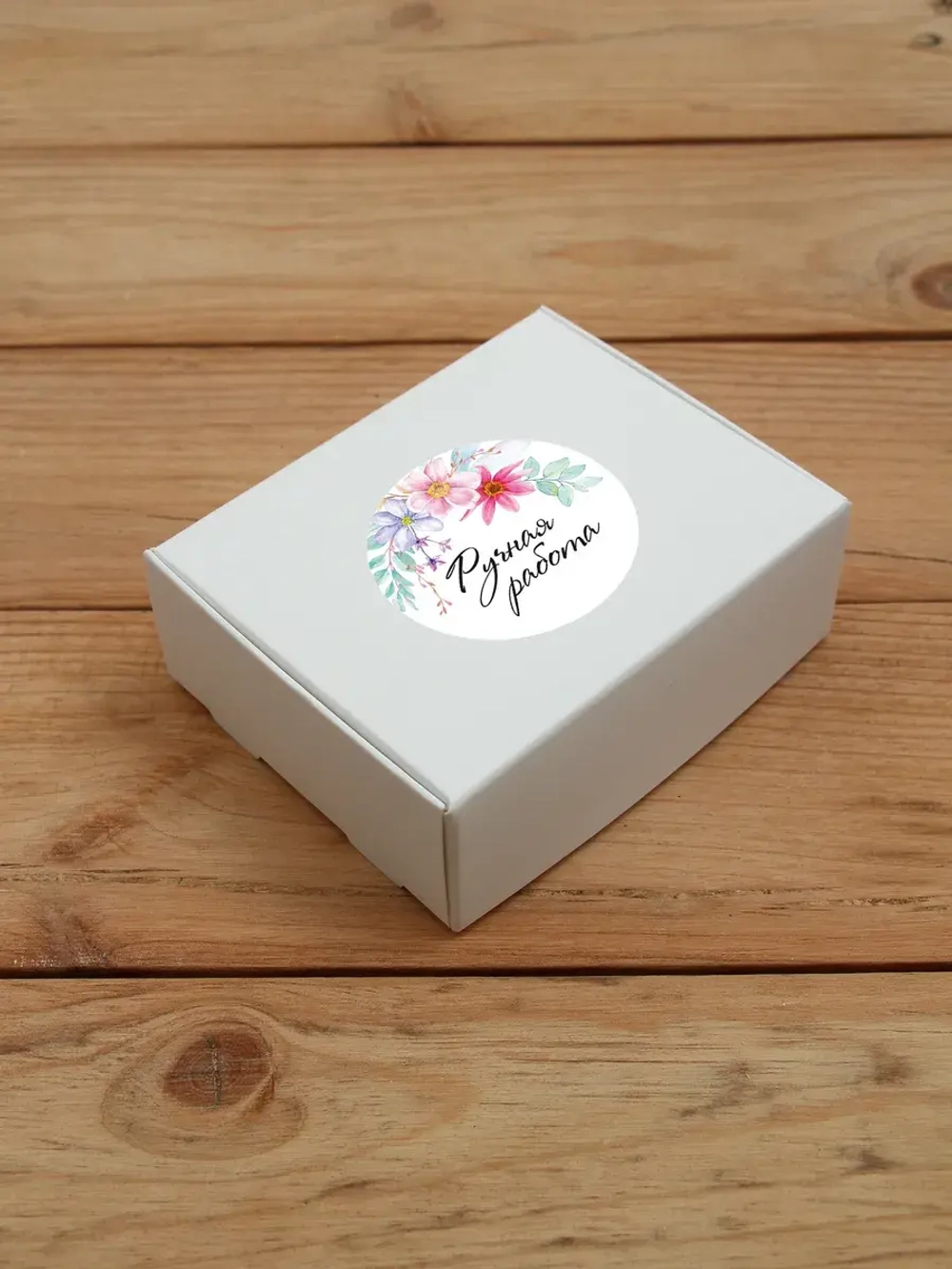 Наклейка стикер глянцевая круглая 40 мм 150 шт "Спасибо Обняли Приподняли"