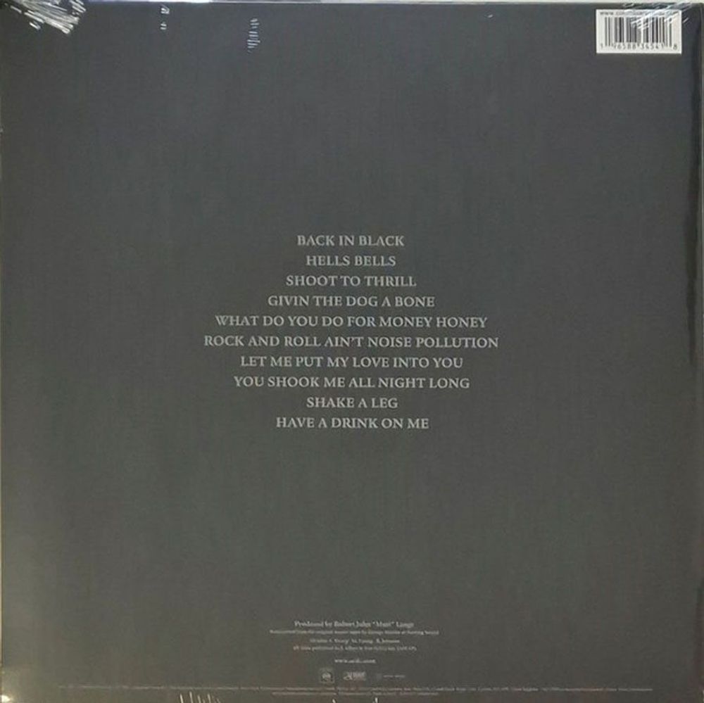 AC/DC - Back In Black (LP, Reissue, 50th Anniversary, 180g, Gold Vinyl) Новая запечатанная виниловая пластинка