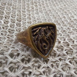 Кольцо. Дракон печатка