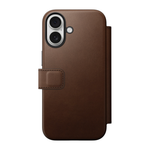 Кожаный чехол-книжка MagSafe Nomad Modern Leather Folio для iPhone 17 Гибридный укреплённый чехол из натуральной цельнозерновой кожи с сенсорной накладкой для Контроллера камеры. Есть отделение для купюр и встроенный картхолдер — вмещает до трёх карт