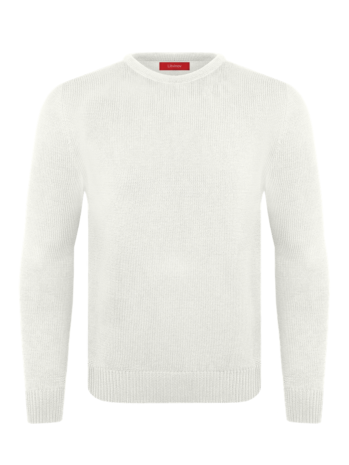 Джемпер из мягкой шерсти, бело-серая группа