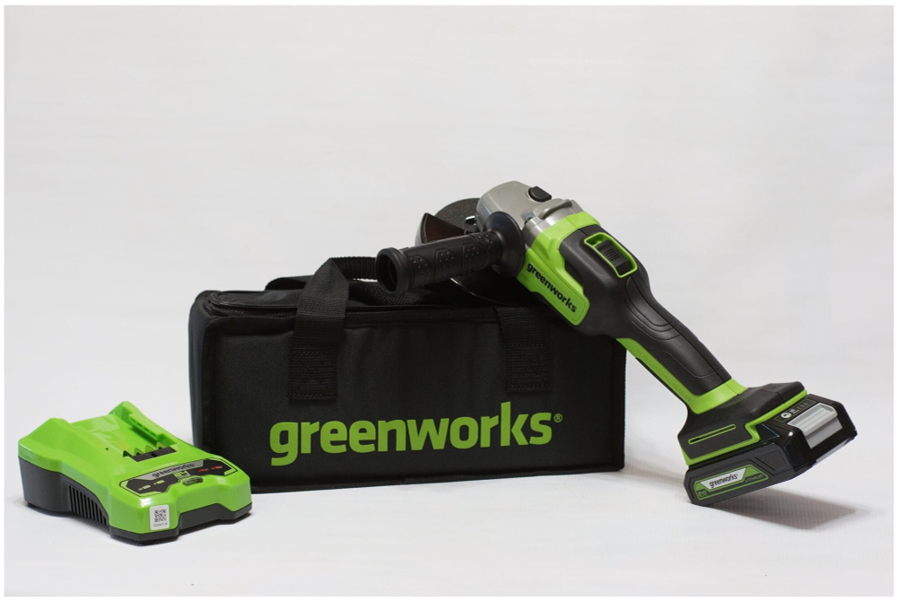 УШМ GREENWORKS GD24AGK2 в компл. с АКБ 2Ач. и ЗУ (3200207UA)