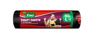 Пакеты для мусора с затяжкой Fino Крепкие 60 л (15 шт)