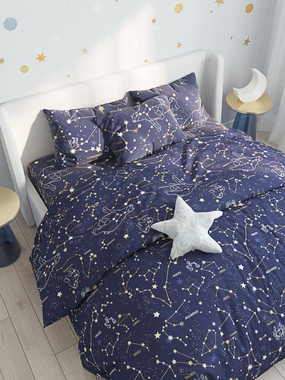 Наволочка комплект 2шт Сказка "Созвездия" 50х70 см, поплин