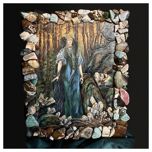 Картина из кожи «Хозяйка медной горы»