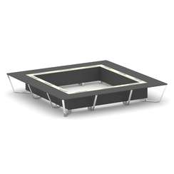 Steel Meet Стол переговорный квадратный MM-PR.B.SP-24K Антрацит/Ваниль Глянец/Нержавеющая Сталь/Хром