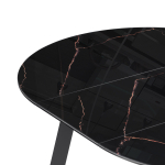 Стол стеклянный Woodville Алингсос 100(140)х100х76 обсидиан, черный