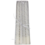 Свеча «Праздник» (набор 4 шт) 20 см, Белый/Серебро