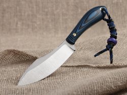 Нож для бушкрафта "Канадец", сталь VG-10/Elmax, рукоять G10 (синяя)